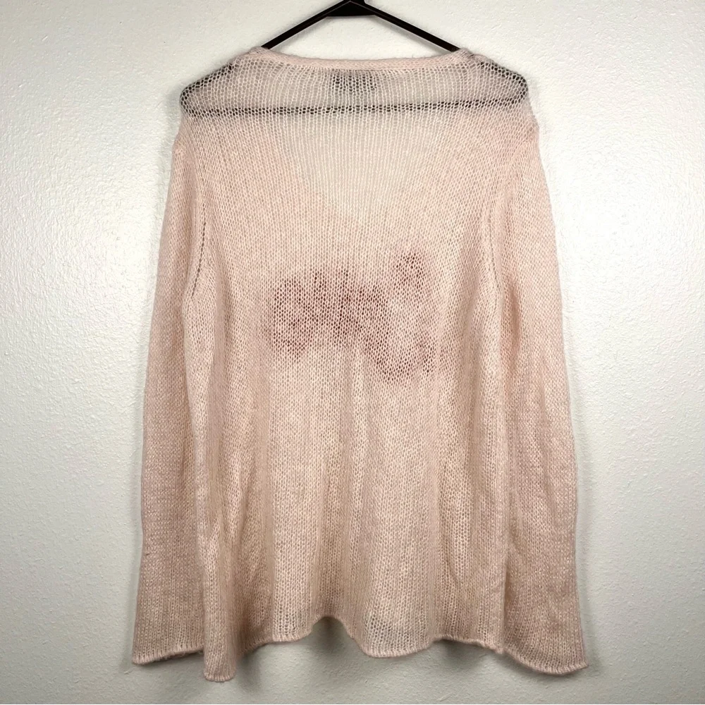 Wooden Ships Paola Buendia Love Red Pink V-Neck Lightweight Sweater Small/Medium